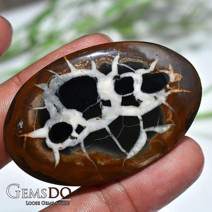 Natural Dragon Septarian Cabochon – Flatback Oval Gemstones for Jewelry