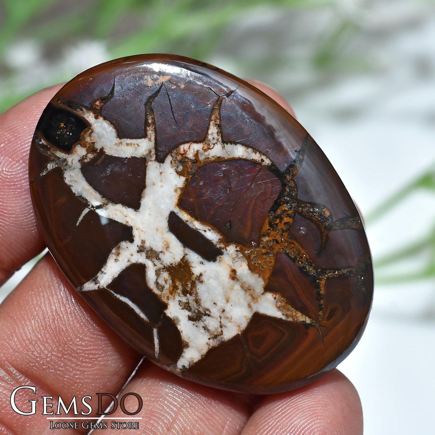 Natural Dragon Septarian Cabochon – Flatback Oval Gemstones for Jewelry