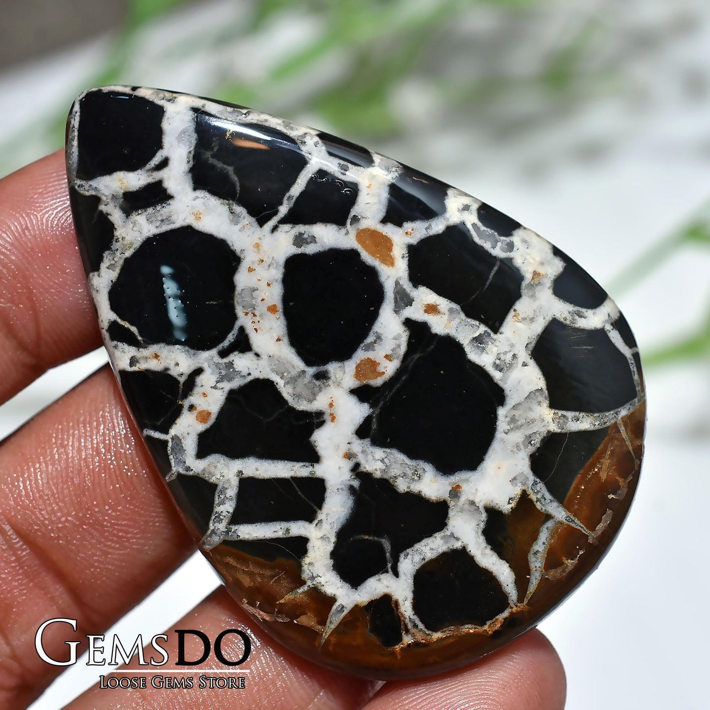 Natural Dragon Septarian Cabochon – Flatback Oval Gemstones for Jewelry