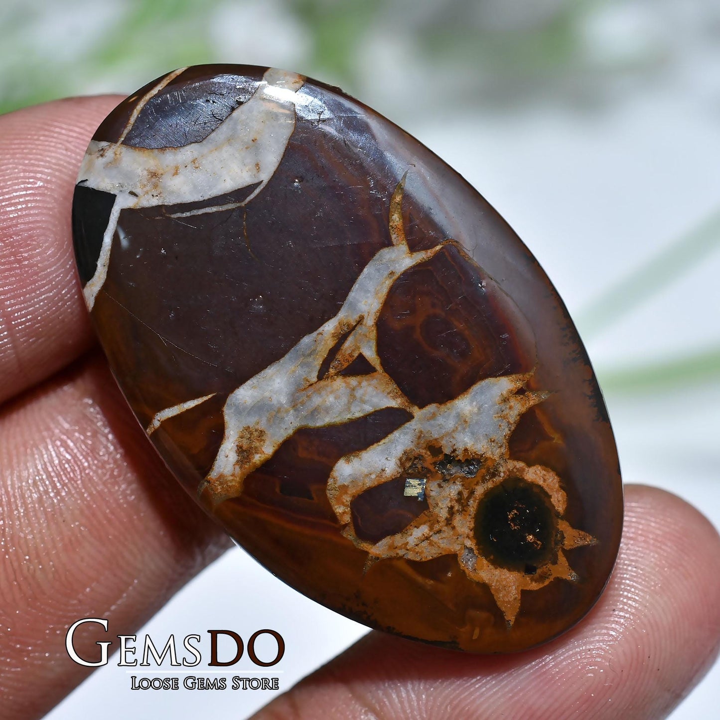 Natural Brown Septarian Nodule - Smooth Dragon Stone for Pendants & Jewelry