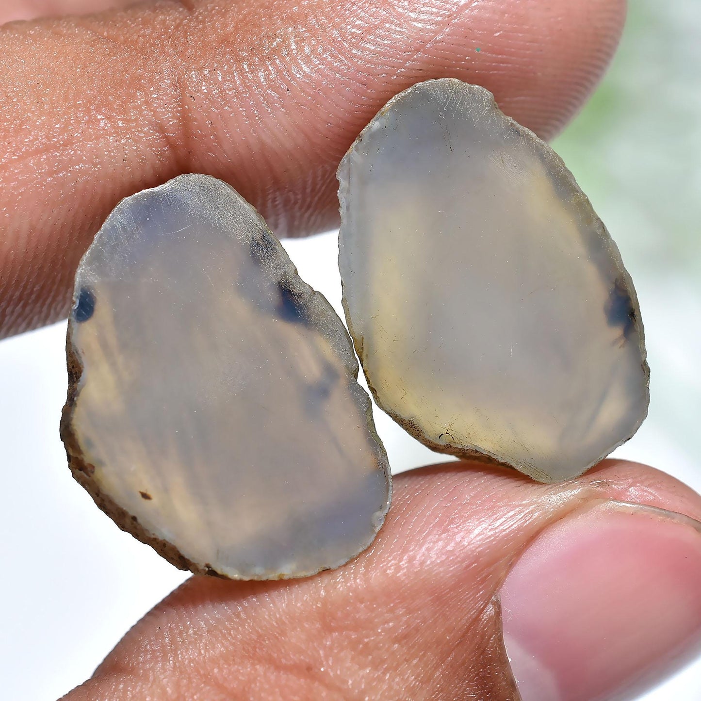 Beautiful Window Druzy Gemstone Pair – Brown Agate Stalactite Slice for Earrings, Wholesale