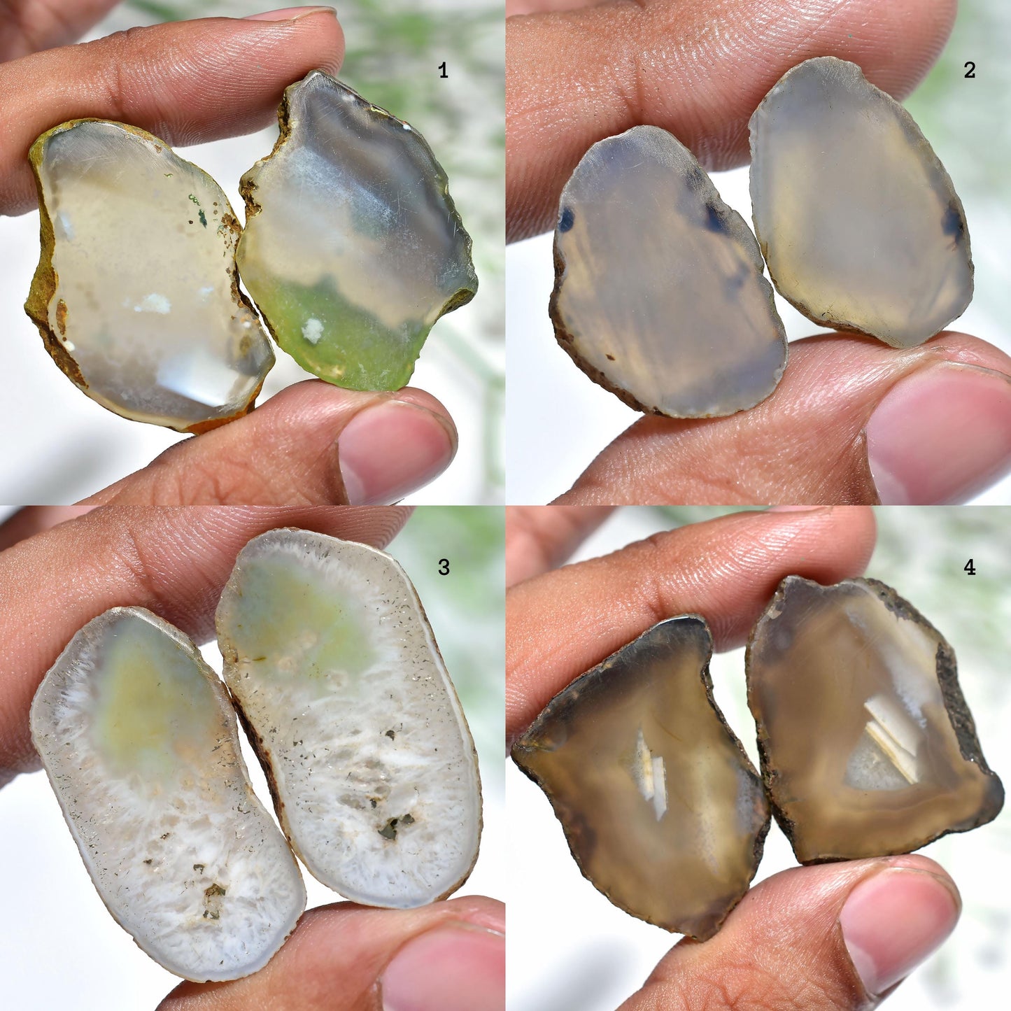 Beautiful Window Druzy Gemstone Pair – Brown Agate Stalactite Slice for Earrings, Wholesale