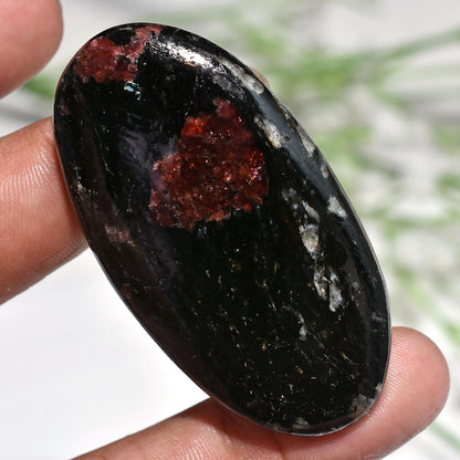 Oval Ruby Tourmaline Gemstone - Polished Flatback Cabochon for Pendant & Jewelry Making