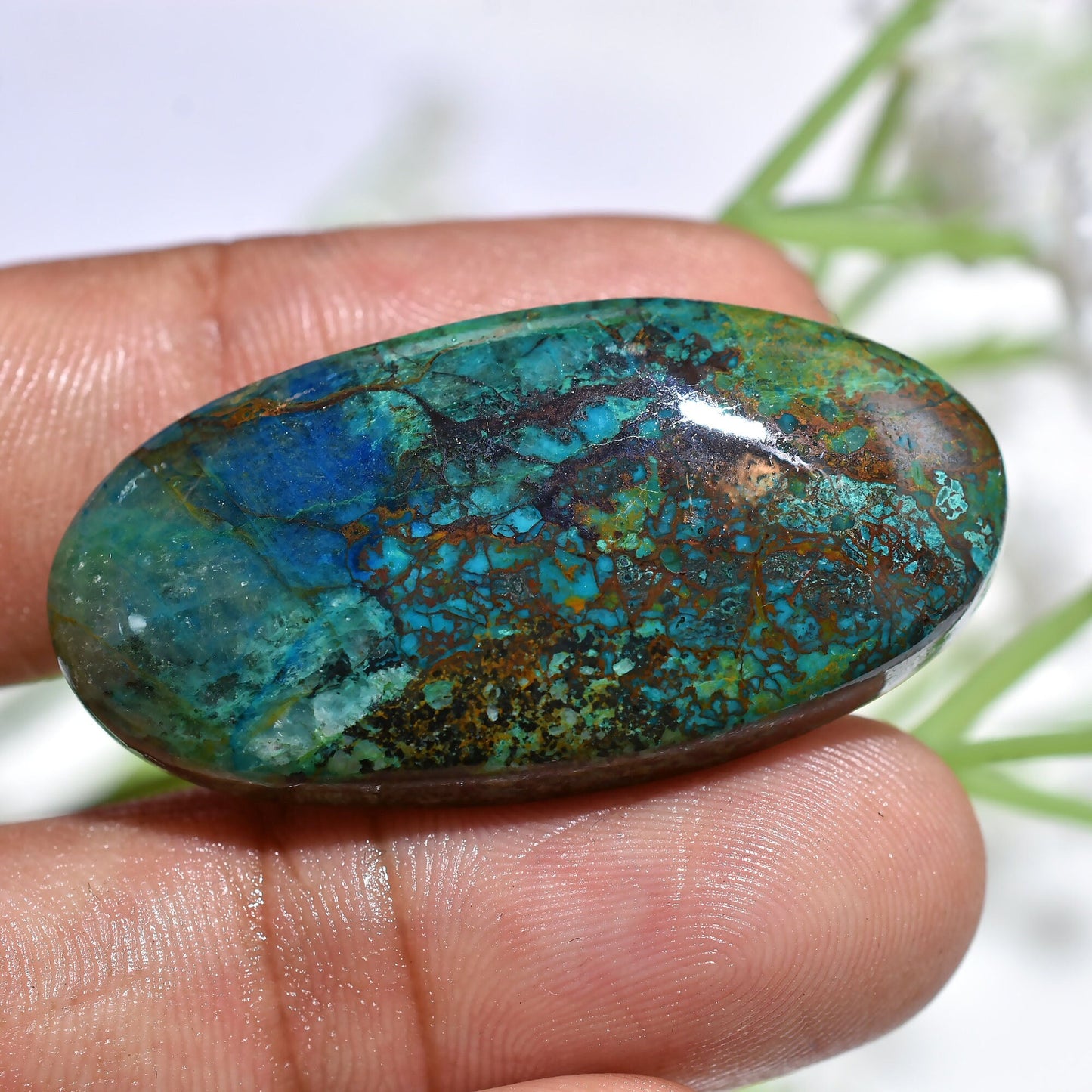 Top Quality Azurite Shattuckite Cabochons - Oval & Heart Shaped Natural Gemstones for Jewelry Making